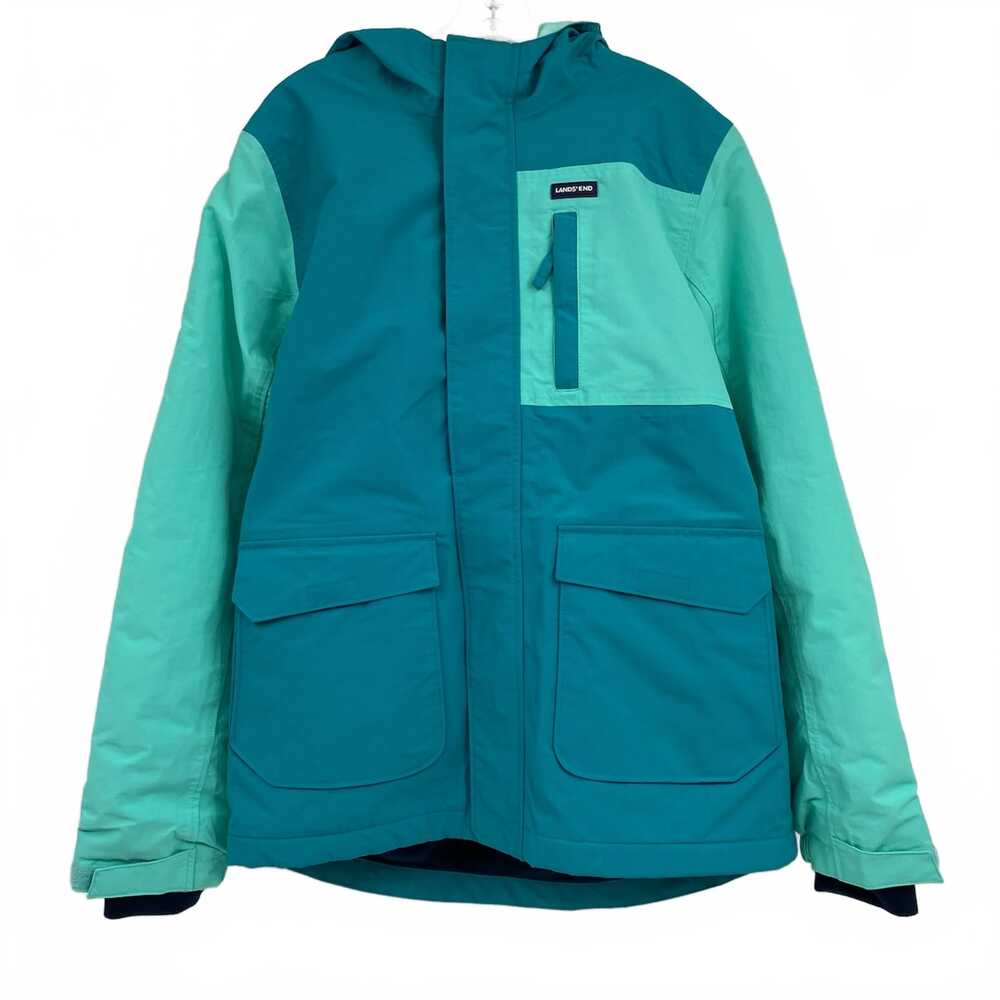 Lands' End Aqua Blue Winter Coat | Girls Size 14 Regular Nylon/Polyester